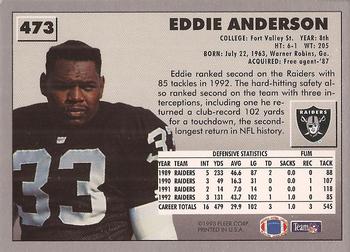1993 Fleer #473 Eddie Anderson Back