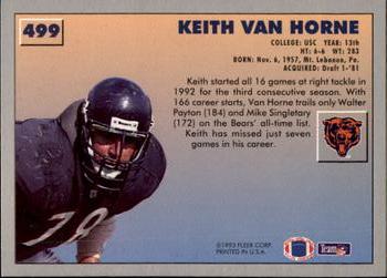 1993 Fleer #499 Keith Van Horne Back