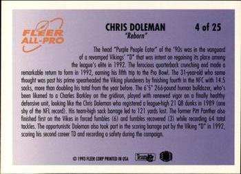 1993 Fleer - Fleer All-Pro #4 Chris Doleman Back