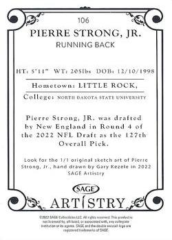 2022 SAGE Artistry - Silver #106 Pierre Strong, Jr. Back