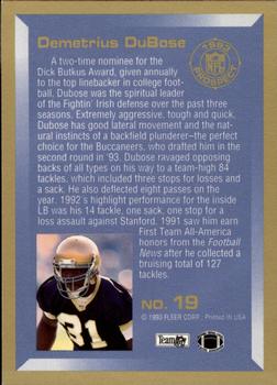 1993 Fleer - 1993 Prospects #19 Demetrius DuBose Back