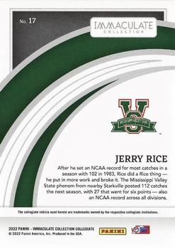 2022 Panini Immaculate Collection Collegiate - Emerald #17 Jerry Rice Back