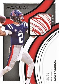 2022 Panini Immaculate Collection Collegiate - Immaculate Gloves #IG-MCO Matt Corral Front