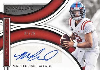 2022 Panini Immaculate Collection Collegiate - Immaculate Introductions #II-MCO Matt Corral Front