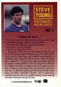 1993 Fleer - Steve Young: Performance Highlights #2 Steve Young Back