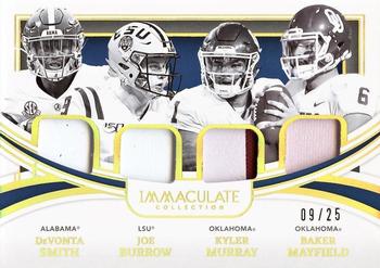 2022 Panini Immaculate Collection Collegiate - Immaculate Monuments Gold #IM-2 Joe Burrow / DeVonta Smith / Kyler Murray / Baker Mayfield Front