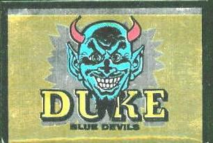 1960 Topps - Metallic Stickers #NNO Duke Blue Devils Front