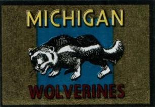 1960 Topps - Metallic Stickers #NNO Michigan Wolverines Front