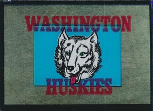 1960 Topps - Metallic Stickers #NNO Washington Huskies Front