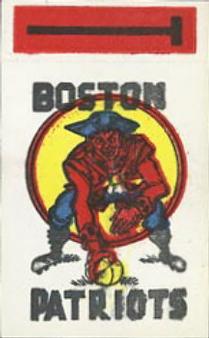 1961 Topps - Flocked Stickers #NNO Boston Patriots T Front