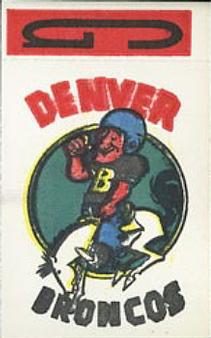 1961 Topps - Flocked Stickers #NNO Denver Broncos G Front