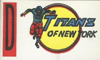 1961 Topps - Flocked Stickers #NNO New York Titans D Front