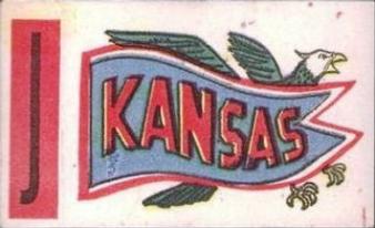 1961 Topps - Flocked Stickers #NNO Kansas Jayhawks J Front