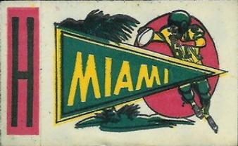 1961 Topps - Flocked Stickers #NNO Miami Hurricanes H Front