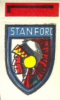 1961 Topps - Flocked Stickers #NNO Stanford Indians L Front