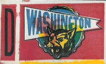 1961 Topps - Flocked Stickers #NNO Washington Huskies D Front