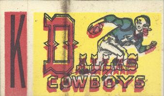 1961 Topps - Flocked Stickers #NNO Dallas Cowboys K Front