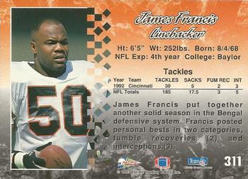1993 Pacific #311 James Francis Back