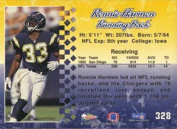 1993 Pacific #328 Ronnie Harmon Back