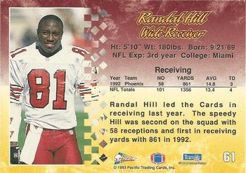 1993 Pacific #61 Randal Hill Back