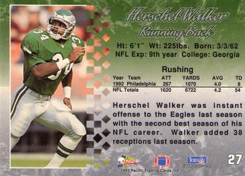 1993 Pacific #27 Herschel Walker Back