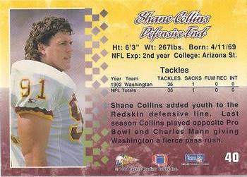 1993 Pacific #40 Shane Collins Back