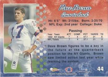 1993 Pacific #44 Dave Brown Back