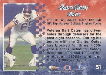 1993 Pacific #51 Bart Oates Back