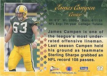 1993 Pacific #92 James Campen Back