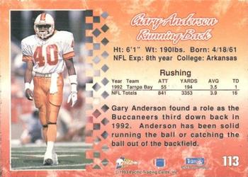 1993 Pacific #113 Gary Anderson Back
