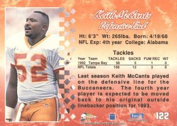 1993 Pacific #122 Keith McCants Back