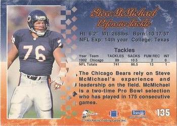 1993 Pacific #135 Steve McMichael Back