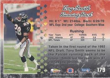 1993 Pacific #179 Tony Smith Back