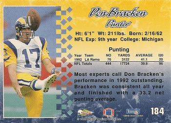 1993 Pacific #184 Don Bracken Back