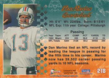 1993 Pacific #218 Dan Marino Back