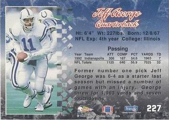 1993 Pacific #227 Jeff George Back