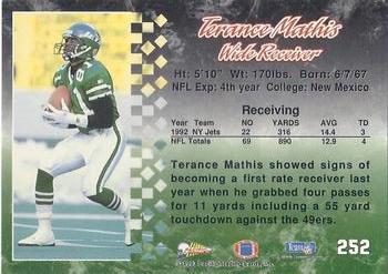 1993 Pacific #252 Terance Mathis Back