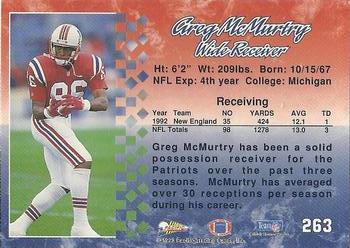 1993 Pacific #263 Greg McMurtry Back