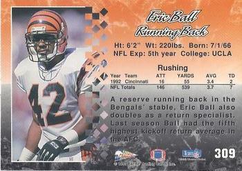 1993 Pacific #309 Eric Ball Back