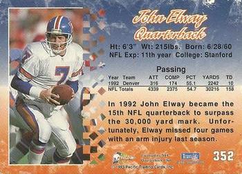 1993 Pacific #352 John Elway Back