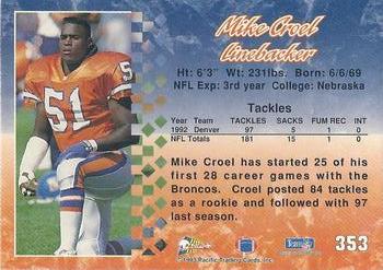 1993 Pacific #353 Mike Croel Back