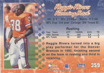 1993 Pacific #359 Reggie Rivers Back