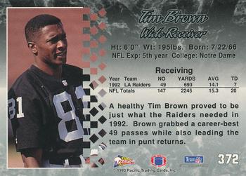 1993 Pacific #372 Tim Brown Back