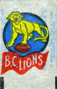 1961 Topps CFL - Magic Rub-Offs #NNO British Columbia Lions Front