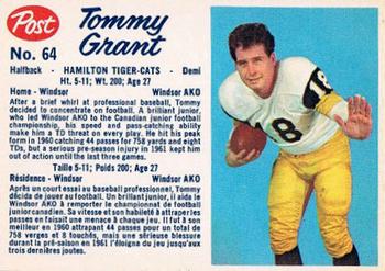 1962 Post Cereal CFL #64 Tommy Grant Front