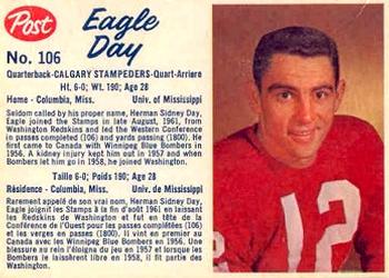 1962 Post Cereal CFL #106 Eagle Day Front