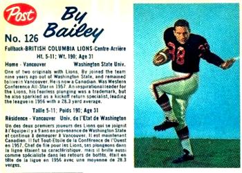1962 Post Cereal CFL #126 By Bailey Front