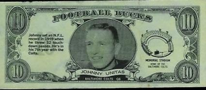 1962 Topps - Bucks #24 Johnny Unitas Front