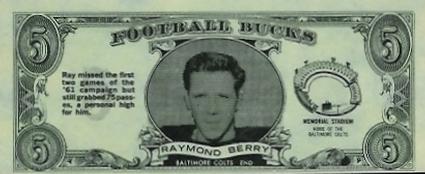 1962 Topps - Bucks #25 Raymond Berry Front
