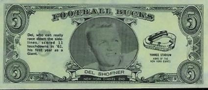 1962 Topps - Bucks #29 Del Shofner Front